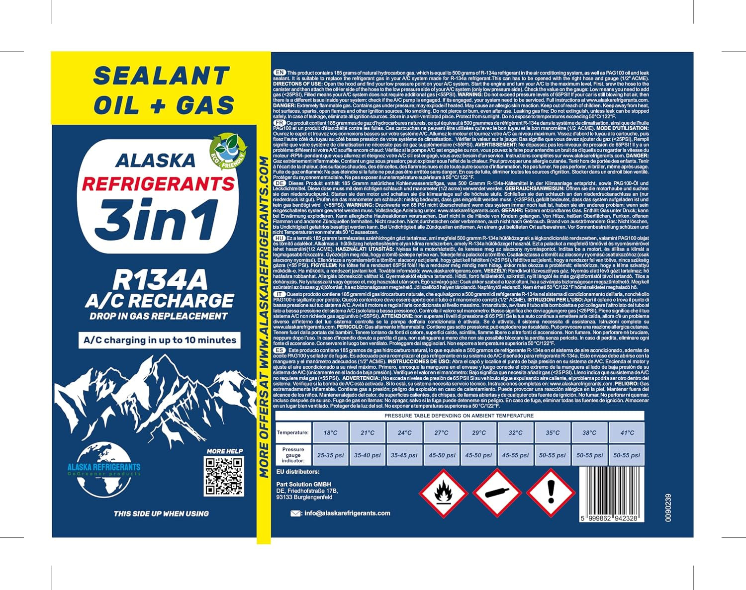 3En1 Réfrigérant Pour Véhicules Climatisation Recharge HC134A Bouteille De Gaz De Remplacement Pour Voitures X2
