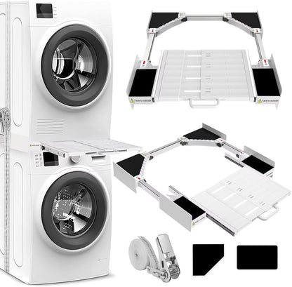 Cadre Intermédiaire Pour Laver Avec Étagère | Cadre De Connexion Universel Pour 53-68 Cm Machine À Laver, Kit Intermédiaire Avec Porte-Serviettes Extensible