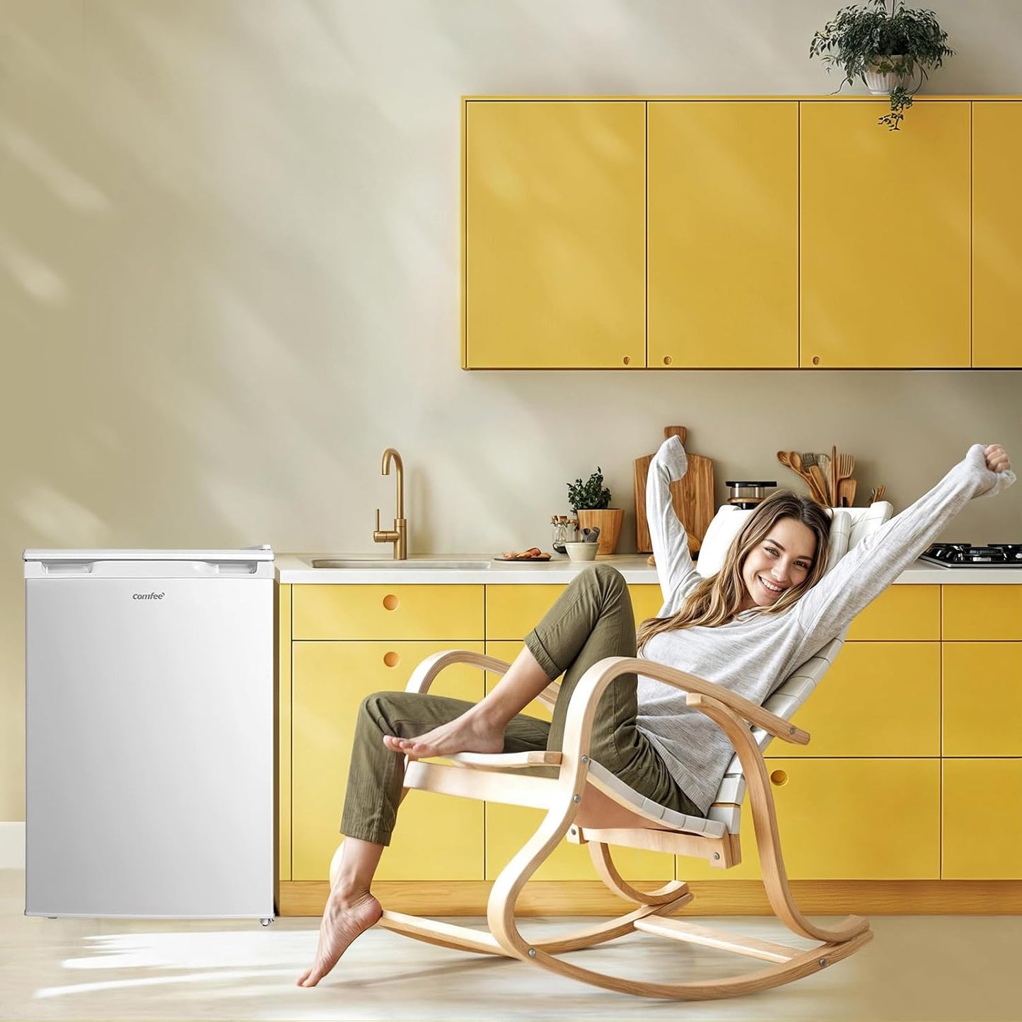 113L Petit Frigo, Réfrigérateur Congelateur Avec Tiroir, Blanc | Combiné Compact, Inverter 35Db, Congélateur 4 Étoiles, Parfait Pour Studio, Chambre Ou Bureau