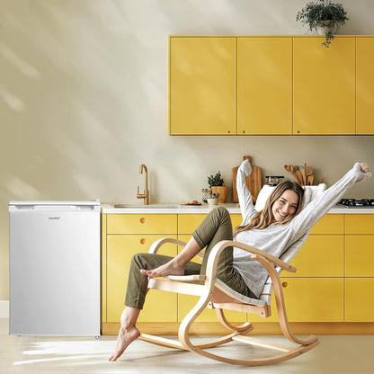 113L Petit Frigo, Réfrigérateur Congelateur Avec Tiroir, Blanc | Combiné Compact, Inverter 35Db, Congélateur 4 Étoiles, Parfait Pour Studio, Chambre Ou Bureau