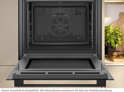 Neff B1CCC0AK0 N90 A+ Einbaubackofen, 60 Cm Breit, 71 L, Led-Display, Grill, Circotherm, Kindersicherung, Schwarz/Edelstahl