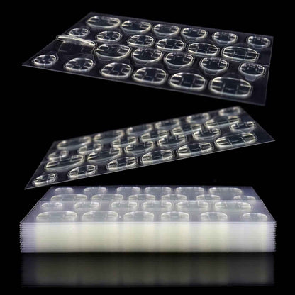 12 Feuilles 288 Pcs Ongles En Gelée Imperméables Et Respirants | Double Face, Super Collants Pour Faux Ongles, Transparents Et Flexibles Pour La Manucure