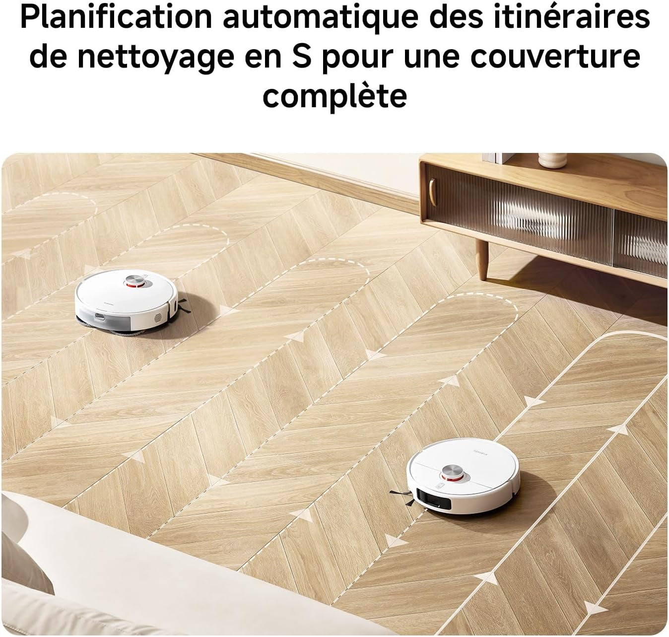 S40 Pro Aspirateur Robot, 15000Pa, Deux Bras Extensibles | Double Anti-Nœuds, Évitement D’Obstacles Grand-Angle, Détection Des Tapis, Relevage Auto Des Serpillières, Contrôle App/Voix