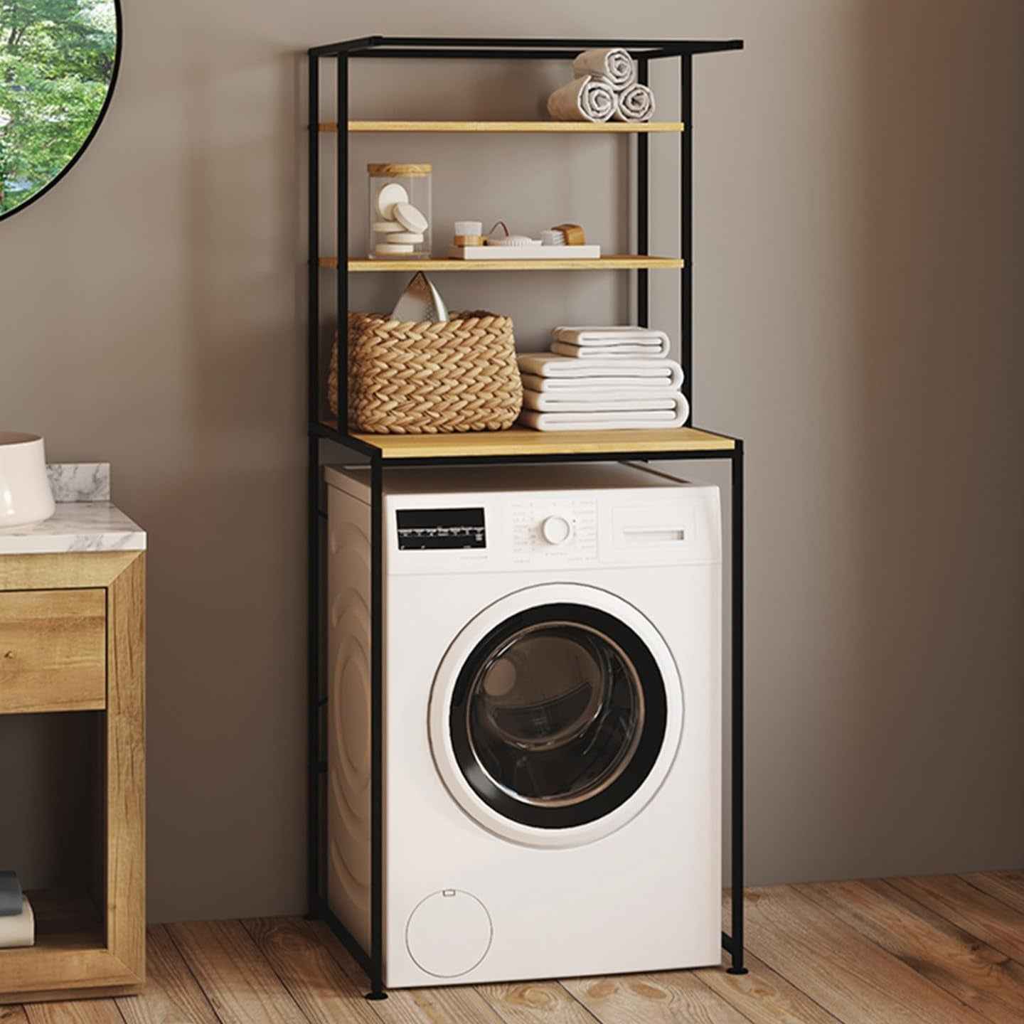 - Meuble Étagères De Rangement Dessus Machine À Laver DETROIT Design Industriel