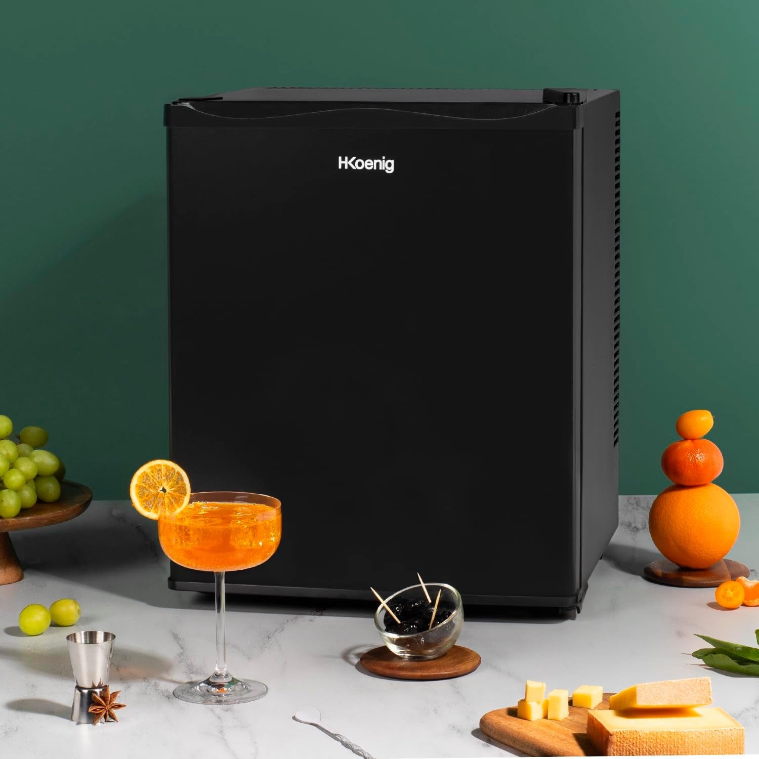 Mini Bar Compact 23L MFX230, Mini Frigo De Chambre Ultra Compact, Aliments, Boissons, Température Réglable 5°-15°C, 23 Db, Porte Réversible, Couleur Noir