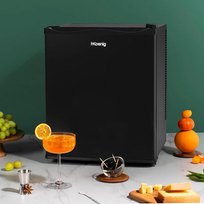 Mini Bar Compact 23L MFX230, Mini Frigo De Chambre Ultra Compact, Aliments, Boissons, Température Réglable 5°-15°C, 23 Db, Porte Réversible, Couleur Noir