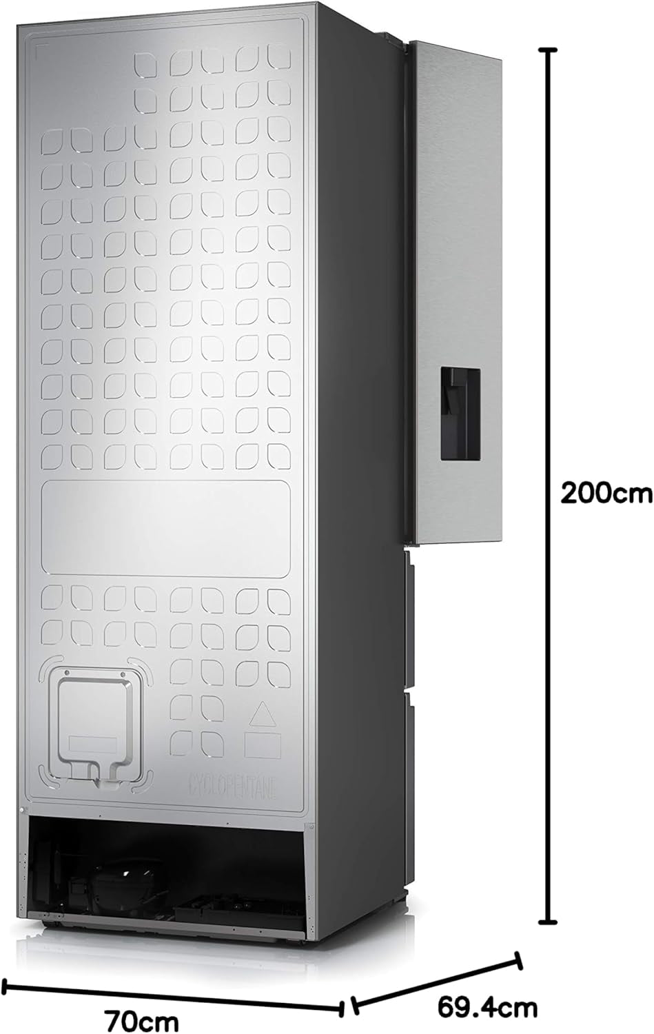 Hisense RF632N4WIE Réfrigérateur Congélateur À Porte Française, Nofrostplus, Compresseur Inverter, Distributeur D'Eau, Crispzone, 200 Cm, Partie Réfrigérateur 336 L, Partie Congélateur 149 L, 38 Db,