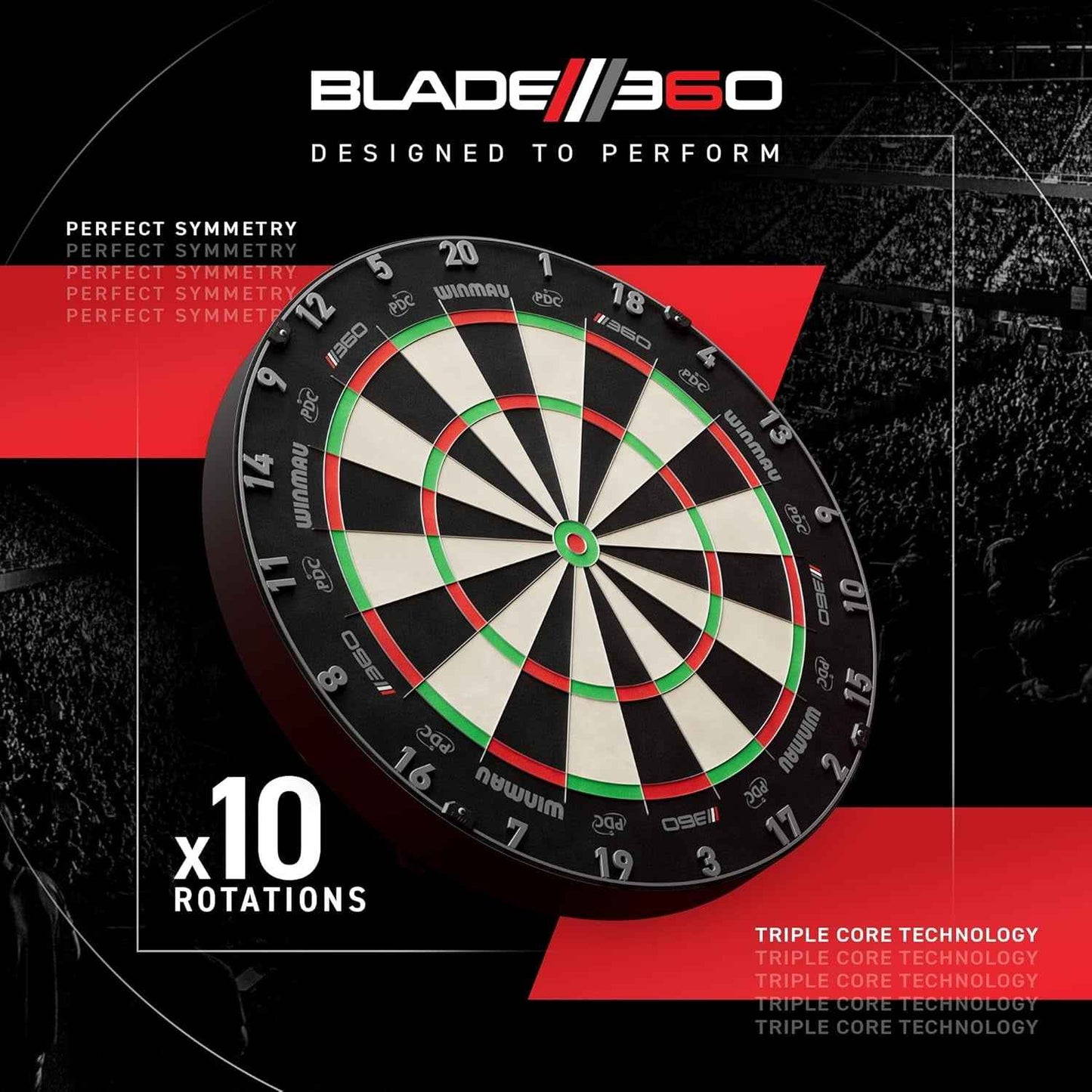 Blade Serie – Cible De Fléchettes Steeldart Professionnelle Série Blade – Cible Steeldart Professionnelle Homologuée Tournoi PDC – Blade X | 360 | Blade 6