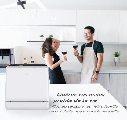 Mini-Lave-Vaisselle, Lave-Vaisselle De Comptoir, Utilisable Avec Robinet Ou Sans Robinet, Largeur De 43 Cm, Capable De Contenir 4 Sets, Adapté Au Camping, 175 Kwh/An, Blanc
