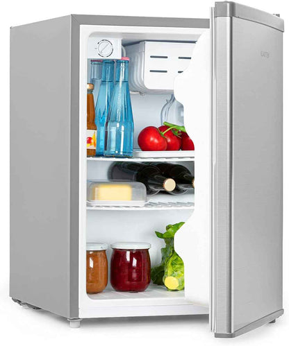 KLARSTEIN Cool Kid - Réfrigérateur À Boissons, Mini-Réfrigérateur, Mini-Bar, 66 Litres, Classe D'Efficacité Énergétique E, 109 Kwh/An, Sur Pied, 45X63X51 Cm (Lxhxp), 42Db, Gris Argent