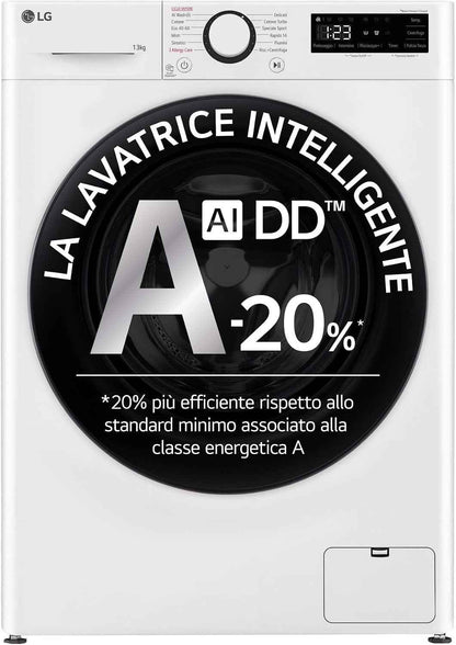 AI DD F4R3013NSWB Machine À Laver Classe a -10%, Charge Avant Série R3, Machine À Laver 13Kg, 1400 Tours, Aiwash, Lavage À La Vapeur, Moteur Direct Drive, Smart Diagnosis, Comptoir, Blanc