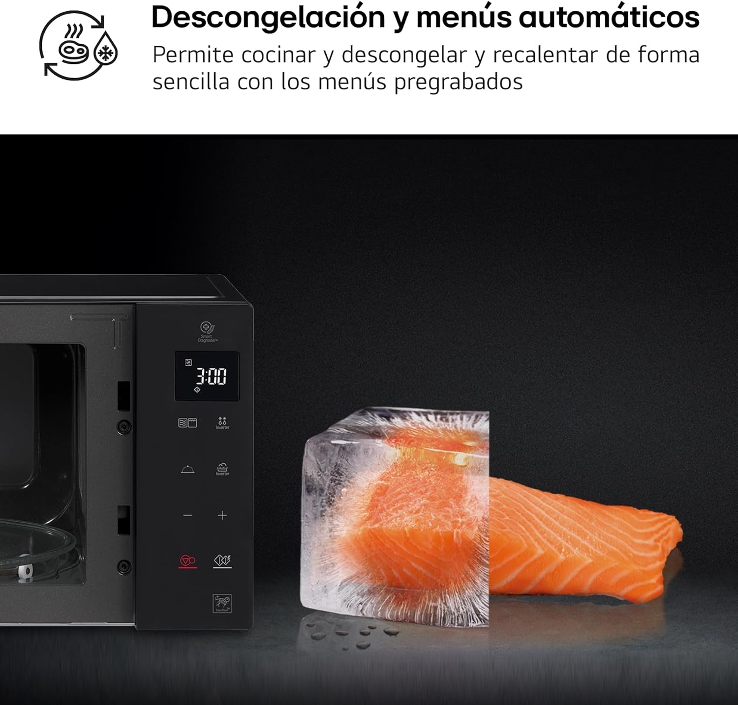 MH6535GDS Comptoir De Cuisine Four À Micro-Ondes Smart Inverter Avec Gril À Quartz, 25 L, 1000 W, Programmes Automatiques, Niveaux De Puissance Réglables, Cuisson À Vapeur, Noir