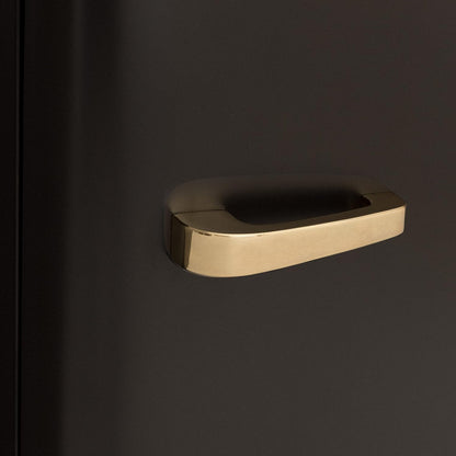 / RETRO FRIDGE 83.5 Gold/Réfrigérateur Noir Avec Poignée Or/Pratique Et Fonctionnel, Matériaux Résistants