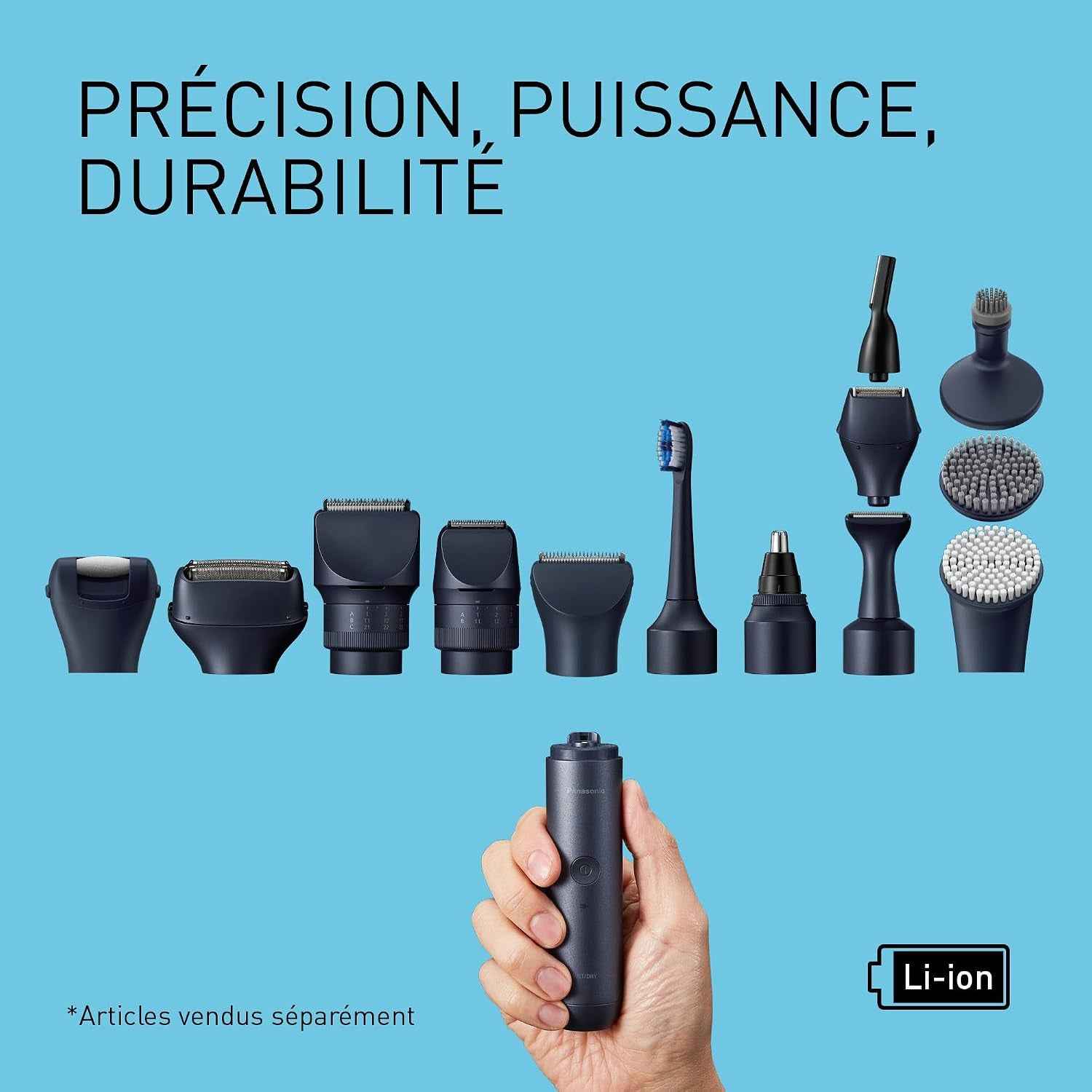 MULTISHAPE Système Modulaire De Soins Corps, Cheveux Et Visage - ER-CBL1 : Unité Principale Étanche Avec Batterie Rechargeable Li-Ion