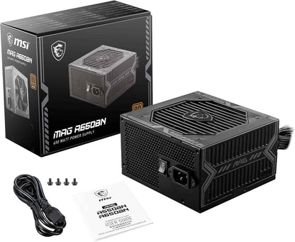 MSI MAG A650BN Alimentation ATX, 80 plus Bronze | 650W, Rail Unique 12V, Circuit DC Vers DC, Ventilateur 120Mm, Garantie 5 Ans
