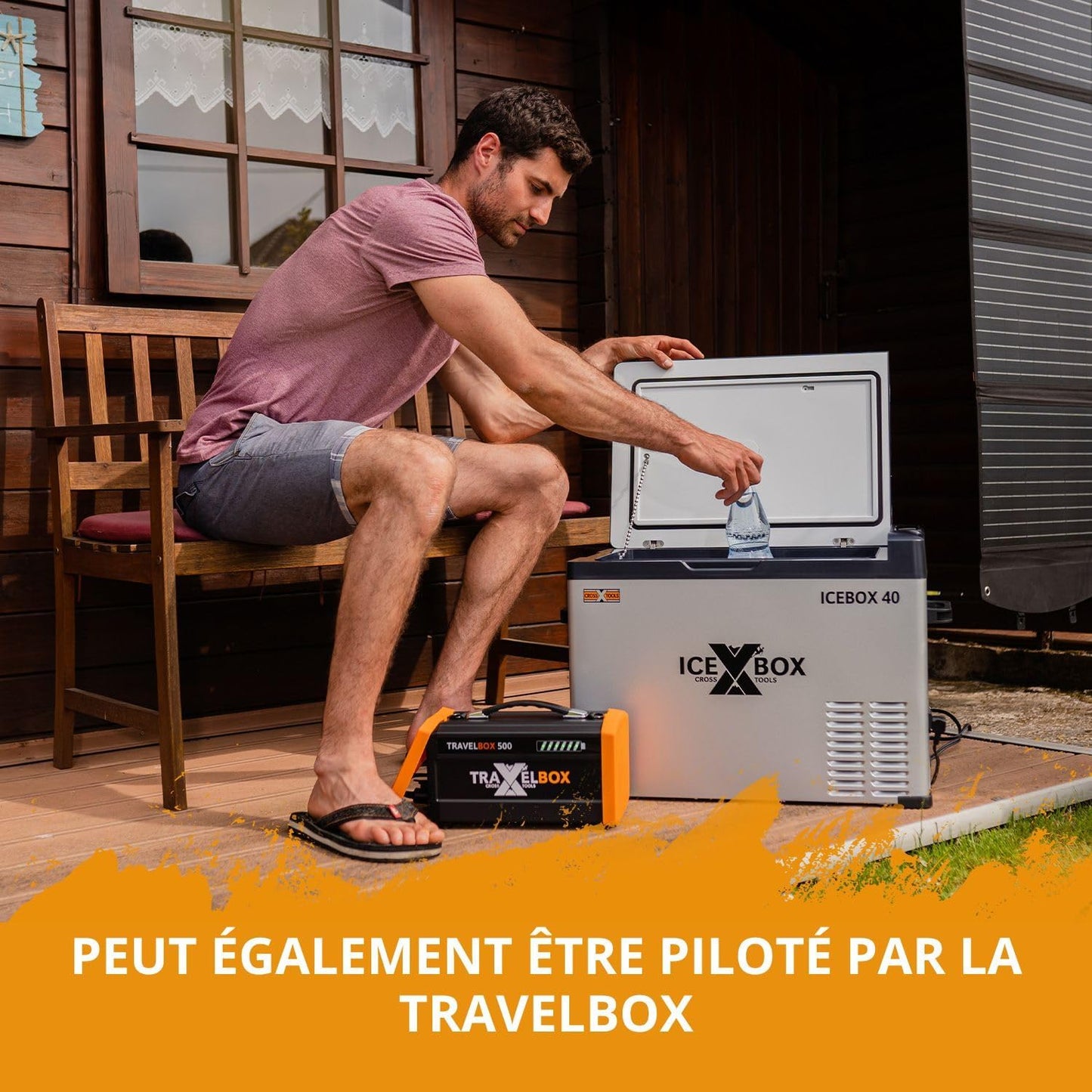 CROSS TOOLS ICEBOX 40 Glacière Électrique À Compresseur Pour Le Camping Et Les Voyages Avec Commande Par App Réfrigération À -20° C, 230 V/ 12 V/ 24 V Dimensions 65 X 37,5 X 42,7 Cm Couleur Argent