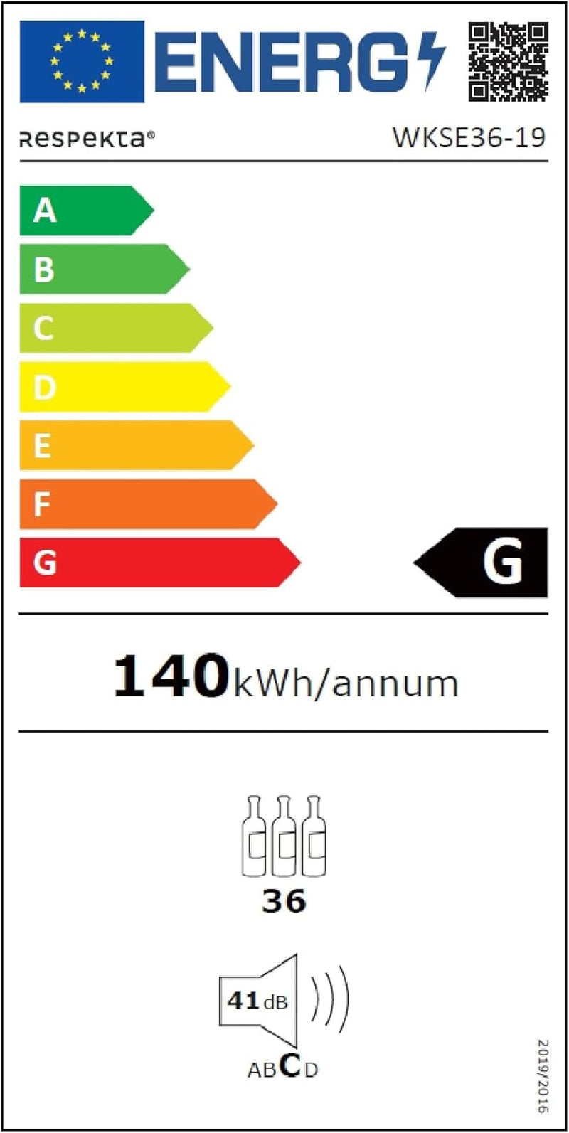 Respekta Cave À Vin Encastrable Pour 36 Bouteilles Standard / 85 L De Volume Utile / 2 Zones De Température, De 5 °C À 22 °C/Touch Control/Lampe Led/Max. 41 Db/Wkse 36-19