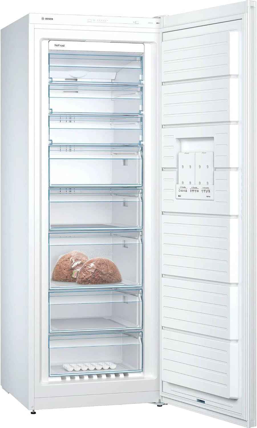 Bosch GSN58VWEV Série 4 - Congélateur, Pose-Libre, No Frost, Vario Zone | 191 X 70 Cm, Blanc, 366 L, Technologie Intelligent Inverter, Technologie Multi Airflow, Tiroir De Congélation XXL Big Box