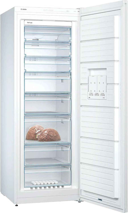 Bosch GSN58VWEV Série 4 - Congélateur, Pose-Libre, No Frost, Vario Zone | 191 X 70 Cm, Blanc, 366 L, Technologie Intelligent Inverter, Technologie Multi Airflow, Tiroir De Congélation XXL Big Box