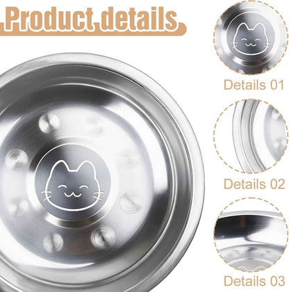 Lot De 15 Gamelles Pour Chat En Acier Inoxydable : 16 Cm Gamelle Pour Chat Plate En Acier Inoxydable 304, Gamelle Pour Chat, Gamelle Anti-Chute Pour Chat Anti-Chute Et Facile À Nettoyer, Facile À