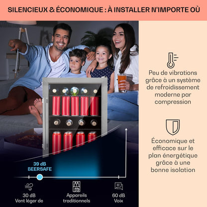 Mini Frigo De Chambre Et Bureau Pour Boisson, Petit Frigo Silencieux, Refrigerateur Mini Bar 98L, Petit Réfrigérateur Camping, Étagères Réglables Pour Le Vin, Cannette, Beer Fridge