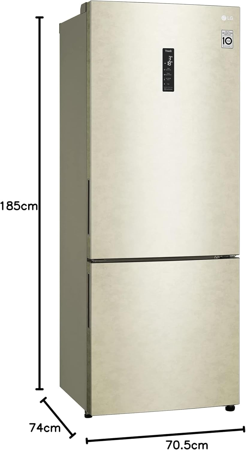 GBB567SECMN Réfrigérateur Combiné Total No Frost, 462L, Largeur 70Cm, Wi-Fi, Porte & Linéaire Cooling, Tiroir Fresh Balancer, Affichage Externe, Compresseur Smart Inverter, Smart Diagnosis, Sable