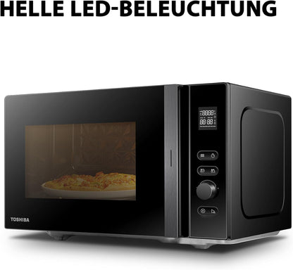 Micro-Ondes 20L MV-AM20T(BK), 800W, 12 Menu Automatique, 5 Niveaux De Puissance, Ampoule LED, Plateau Tournant Amovible, Dégivrage Facile, Noir