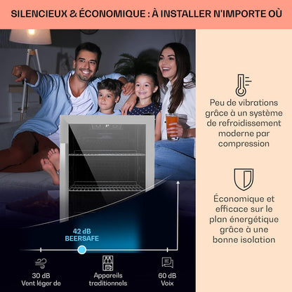 Mini Frigo De Chambre Et Bureau Pour Boisson, Petit Frigo Silencieux, Refrigerateur Mini Bar 124L, Petit Réfrigérateur Camping, Étagères Réglables Pour Le Vin, Cannette, Beer Fridge4