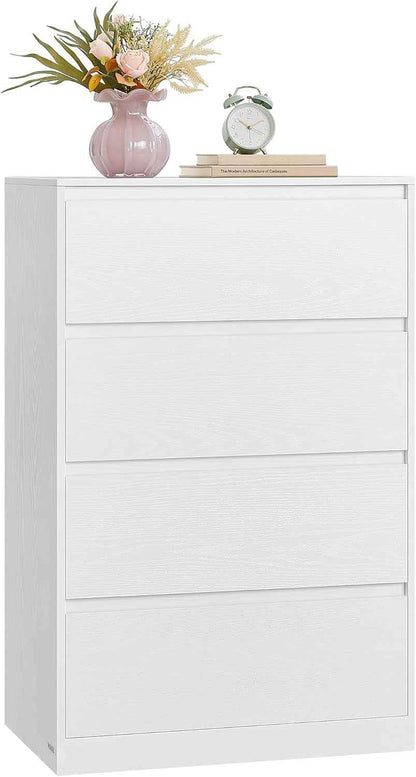 Kailyn Collection - Commode Chambre 4 Tiroirs, Armoire De Rangement, Meuble À Vêtements, 40 X 60 X 97,4 Cm, Style Moderne, Blanc Neige LTS614WE02V1