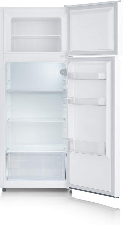 Réfrigérateur Congélateur 2 Portes, Pose Libre, Longueur 55 Cm, 206 Litres, Classe E, Veggibox Incluse, Blanc, DT 8760