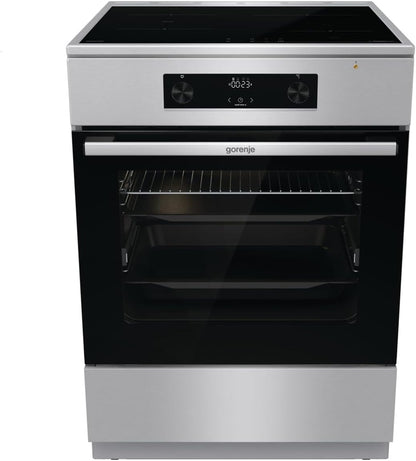 GEIT6C60XPG Cuisinière Électrique Sur Pied Avec Plaque À Induction / 60 Cm / 71 L/Airfry/Sécurité Enfant/Gentleclose/Aquaclean/Bridgezone/Powerboost/Acier Inoxydable