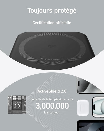 Maggo Qi2 Batterie Externe Magnétique 10000 Mah 15W | Compatible Magsafe, Pour Iphone 17/16/15/14 Air Plus/Pro/Max, Chargeur USB C Rapide (Câble USB C Inclus)