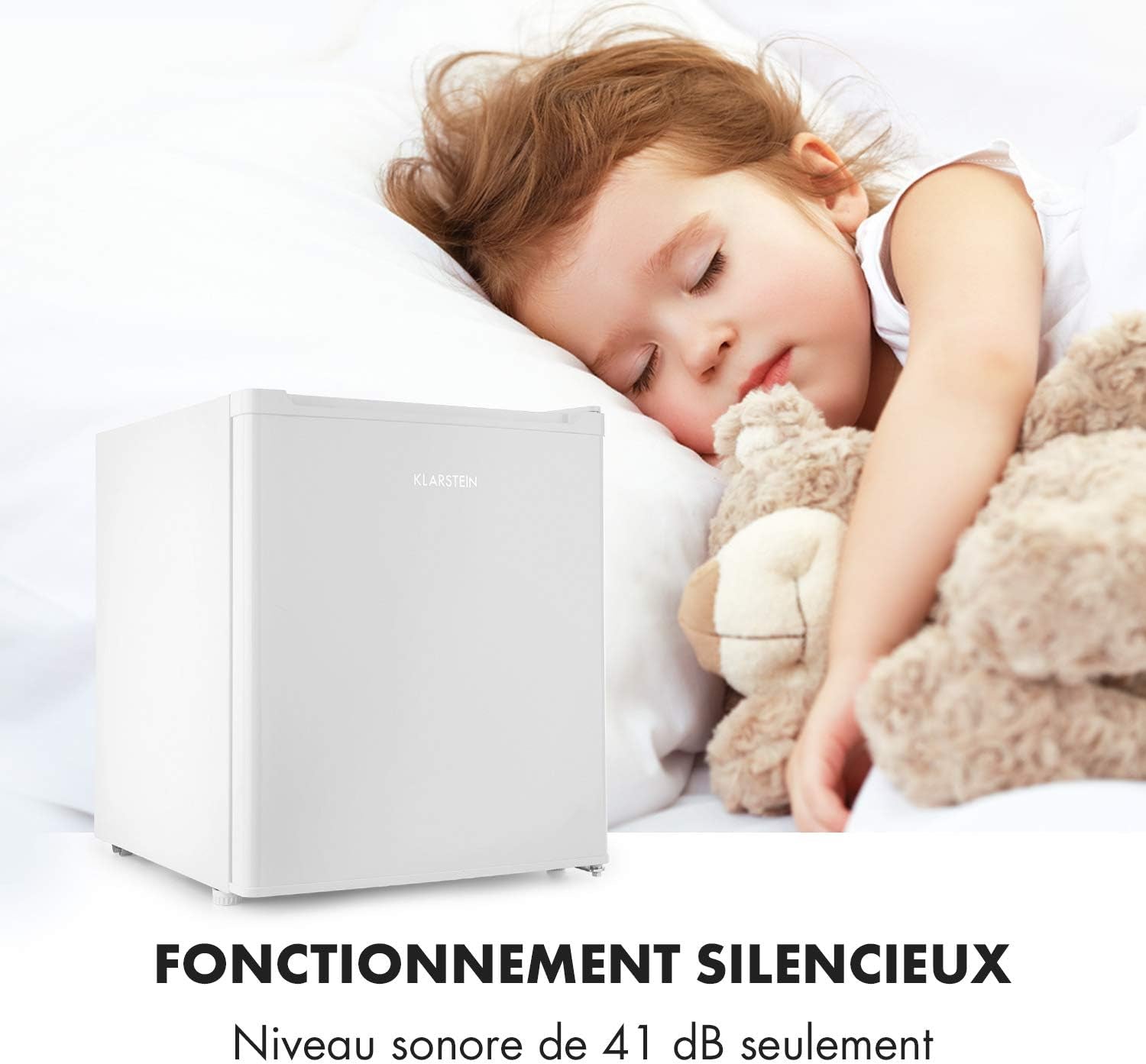 Snoopy Eco - Mini-Réfrigérateur, Peu Encombrant, 46 Litres, Congélateur De 4 Litres, Clayettes Réglables, Parfait Pour Les Petits Ménages - Blanc