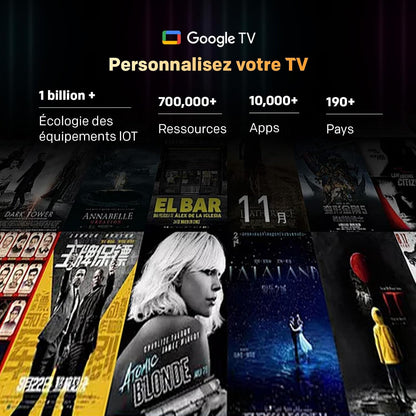 40 Pouces (100 Cm) Smart TV FHD Google Television LED, Gen 6 QLED +, HDR 10 Dolby Audio Bluetooth 5,1 Eyecare Tuner DVB-T/T2/C/S/S2 CI+, 1.5GB RAM Amélioration (40MQH7000Y, 2026 Nouveau Modèle)