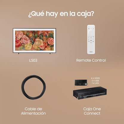 TV AI 43 Pouces the Frame LS03D 4K Smart TV, Galerie D'Art Avec Display Mate, Cadres Interchangeables, 100% Volume De Couleur Avec Quantum Dot Et One Connect Et Câble Quasi Invisible