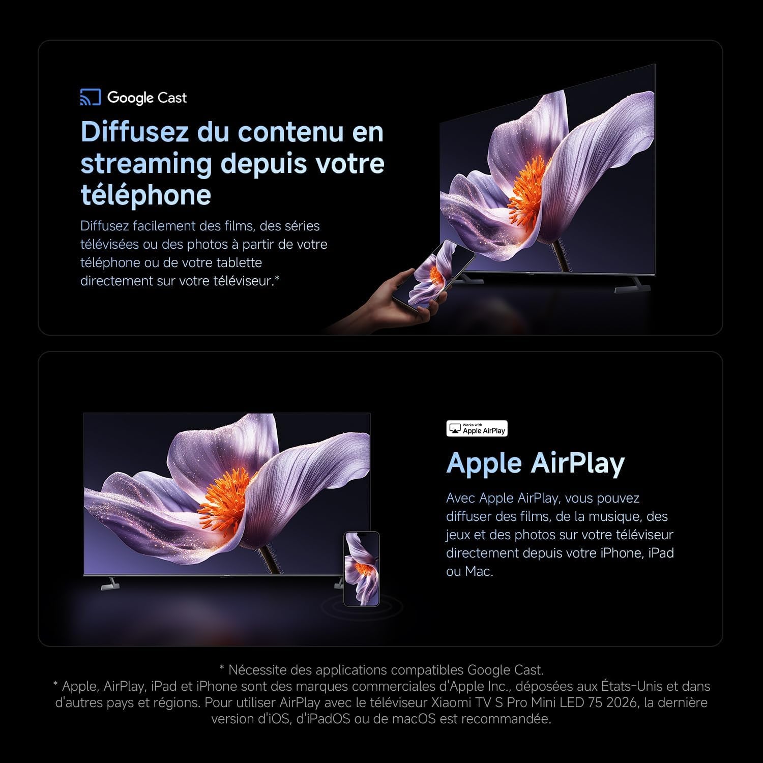 XIAOMI TV S Pro Mini LED 65, Smart TV, Dolby Vision, Dolby Atmos, QLED 4K, 144Hz, Google TV, HDR10+, Triple Tuner, DVB T2, MEMC, DTS-X, Harman Audioefx, Prime Video, Google Assistant, Airplay2