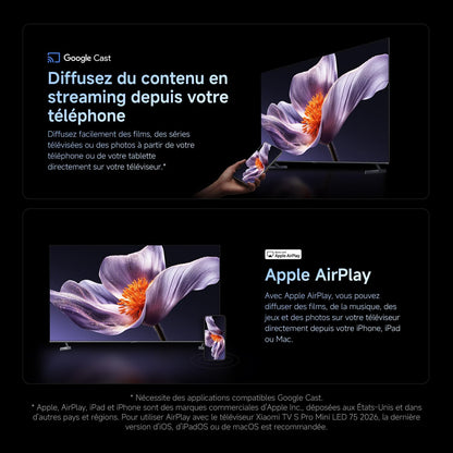 XIAOMI TV S Pro Mini LED 65, Smart TV, Dolby Vision, Dolby Atmos, QLED 4K, 144Hz, Google TV, HDR10+, Triple Tuner, DVB T2, MEMC, DTS-X, Harman Audioefx, Prime Video, Google Assistant, Airplay2