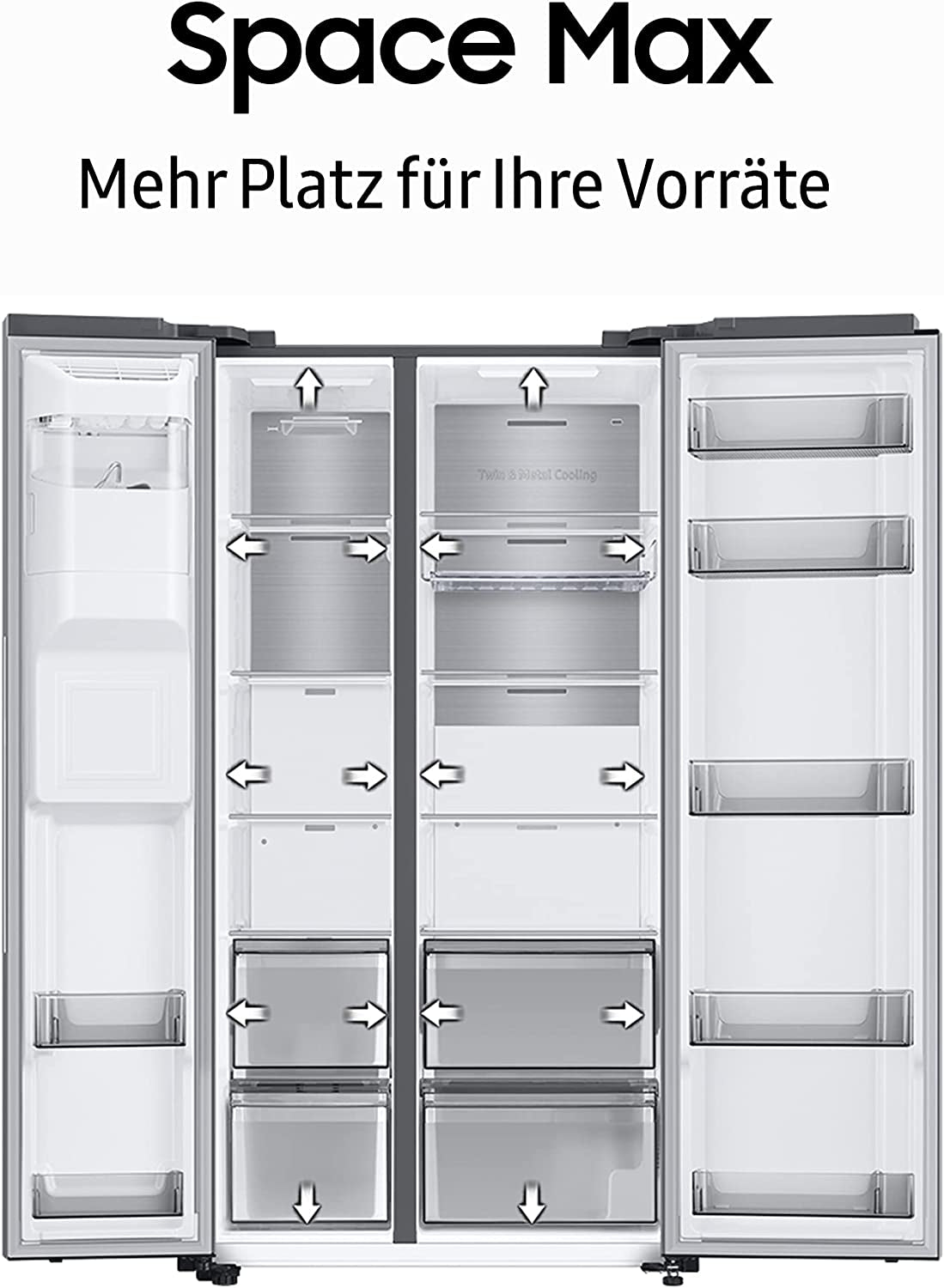 RS6GA8521B1/EG Frigo Américain Autoportante 634 L E Noir