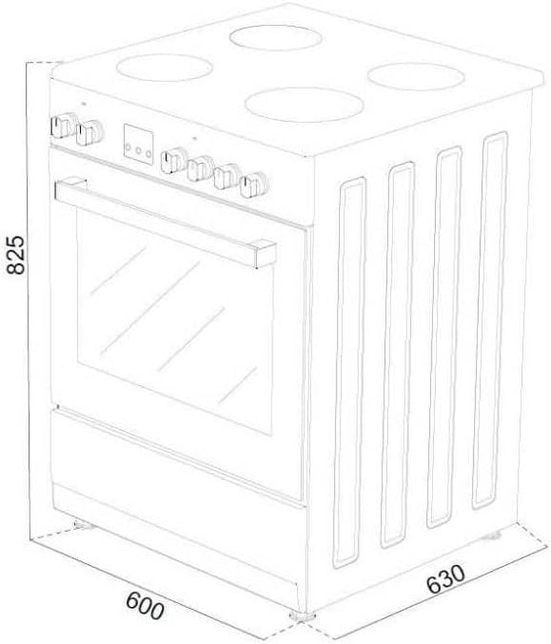Cuisiniere Gaz  CECG60FCS1 - 4 Feux - L59,8 X P61 Xh83Cm- Silver