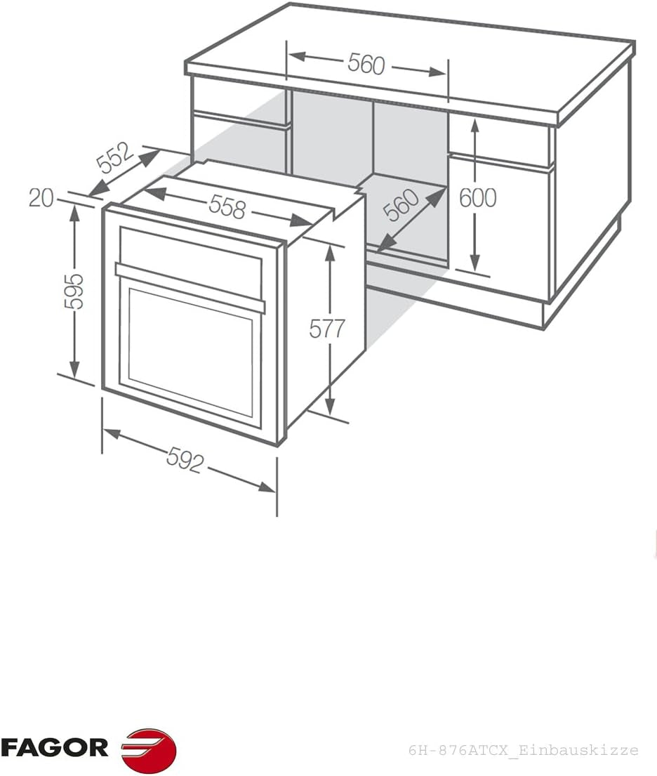 6H-876ATCX Four Électrique Encastrable À Encastrer EEK : A/15 Fonctions De Four Avec Cuiseur Vapeur Intégré/Bordures Pyrolyse En Acier Inoxydable Avec Protection Des Doigts