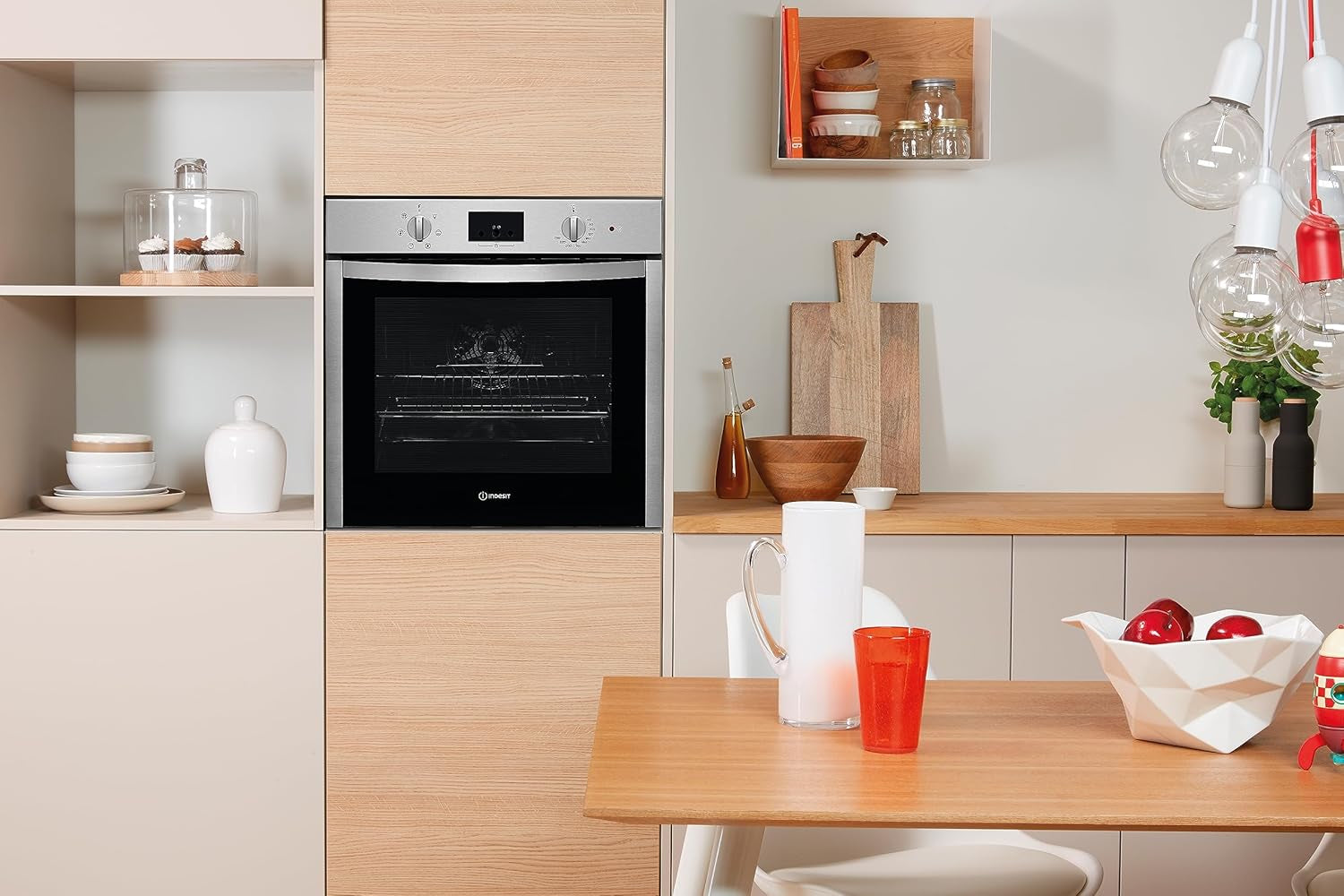 Indesit IFW 55Y4 IX Four Moyen Électrique En Acier Inoxydable, 71 L, Rotatif