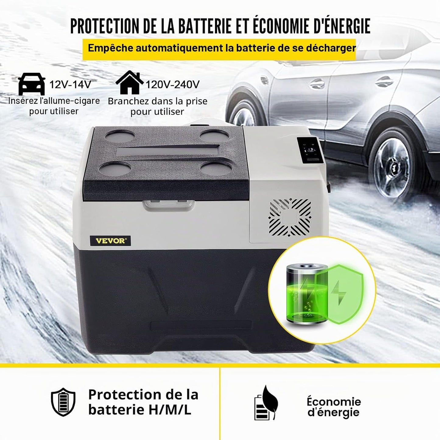 Glacière Congélateur Voiture 30 L Portable Mini Frigo Silencieux 220V Avec Panneau Numérique -20 À 20℃ Pour Maison, Voiture Et Camping 58 * 36.8 * 36.1CM