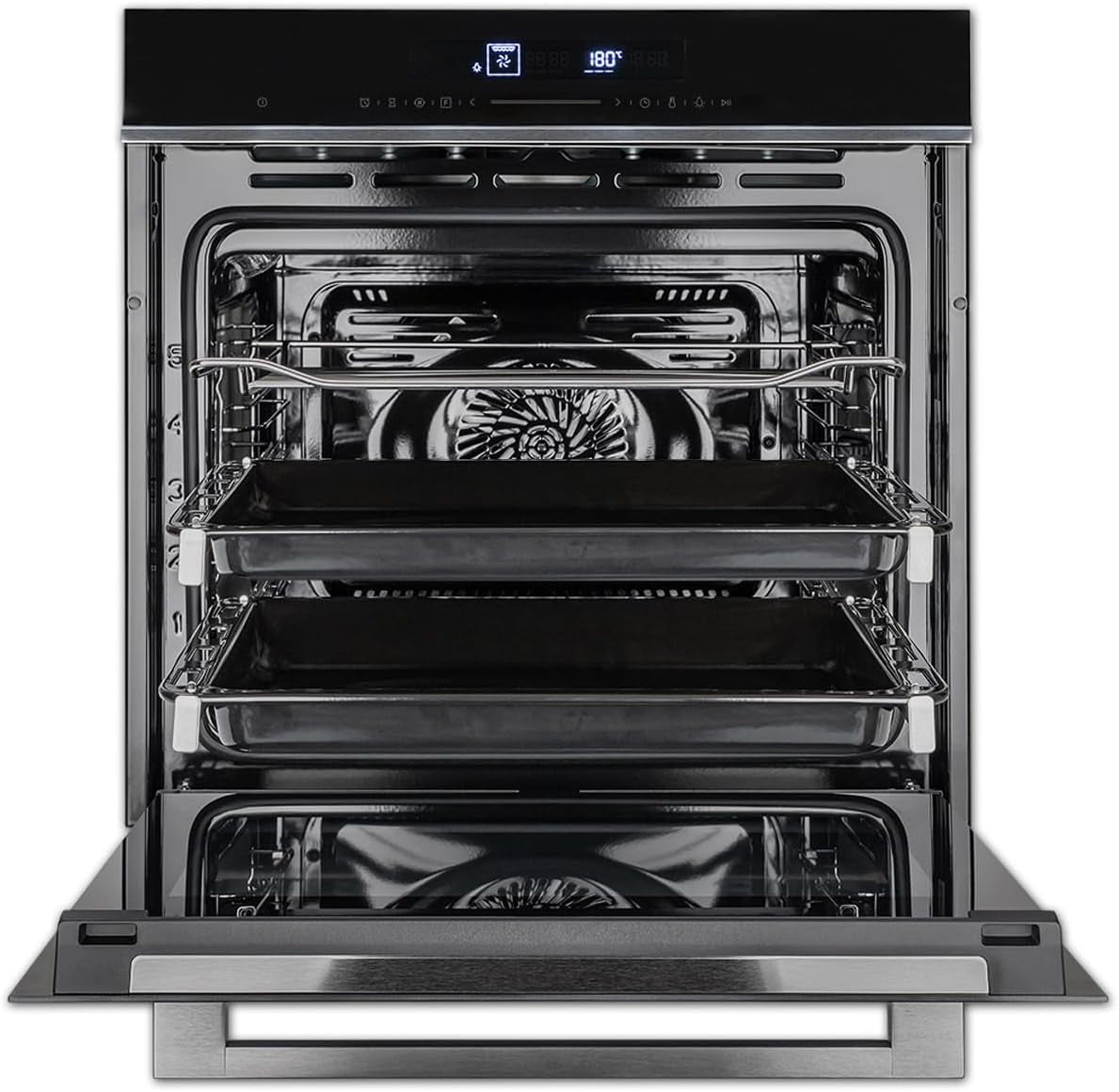 Cuisinière: 60Cm Four Encastrable EB8019EDP + 77Cm Plaque Induction IND7705FZ / Pyrolyse/Fonction Pizza/Gril/Circulation De L'Air/Air Chaud/Tiroirs Télescopiques / SET80193FZ