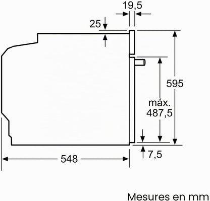 Siemens HQ574AER3, Iq300 Four Encastrable Avec Assistance À La Vapeur, 60 X 60 Cm, Nettoyage Pyrolyse, Chauffage Rapide, 10 Programmes Automatiques, Air Chaud 3D, Extracteurs Télescopiques, Acier