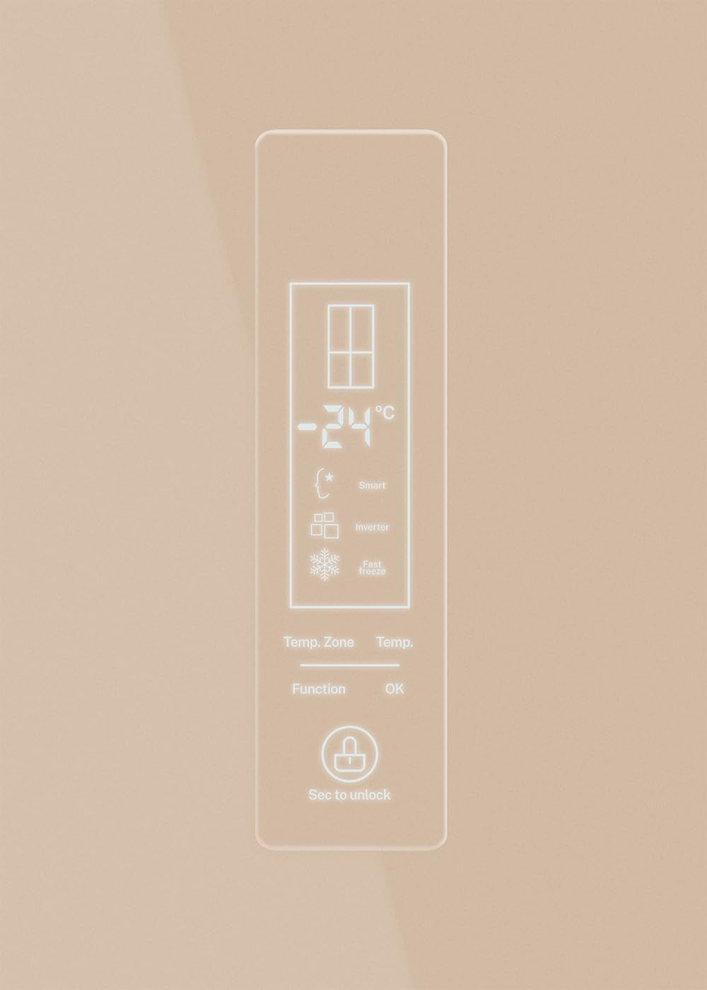 / FRIDGE STUDIO CROSS DOOR 503 / Réfrigérateur Style Cross Door 4 Portes 503L Sable / 85,3 X 69,8 X 177,5 Cm/No Frost, Care+, Antibactérien, Commande Tactile Électronique, 170W
