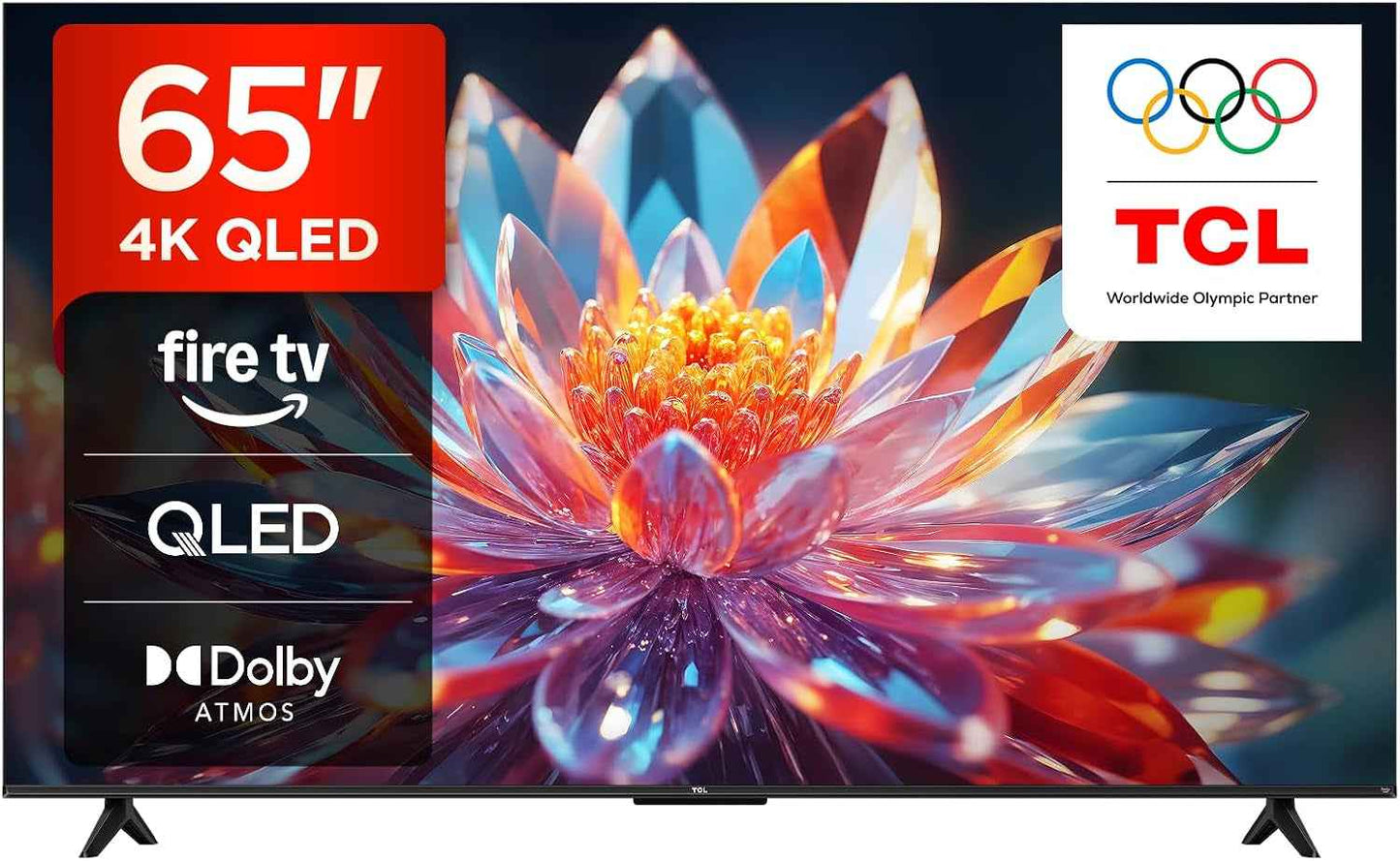 TCL 65T6C 65” QLED 4K HDR TV, Fire TV (Téléviseur Intelligent Avec Dolby Vision Et Atmos, HDR10+, Appuyez Et Demandez À Alexa)
