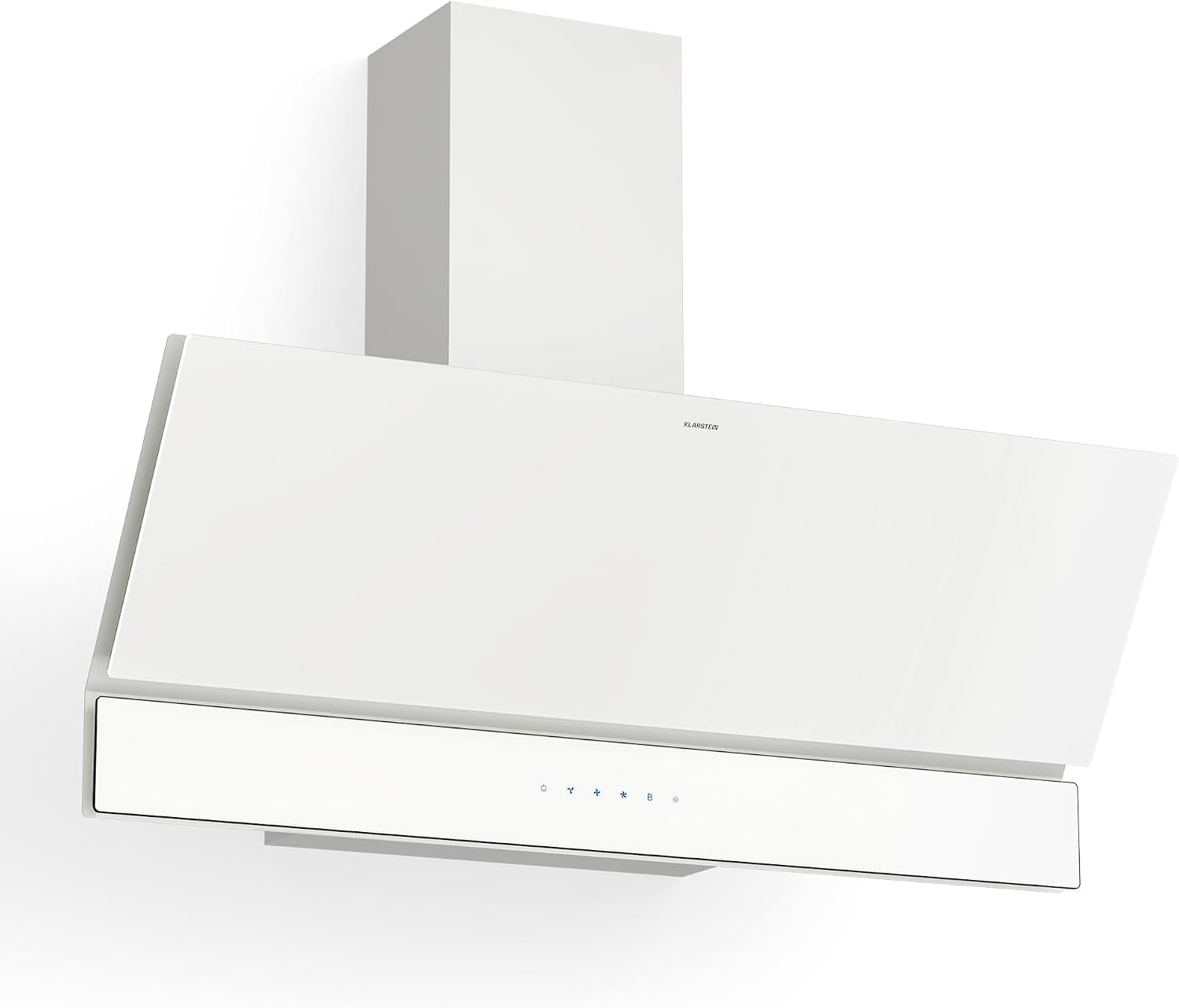 Klarstein Velaire Hotte Aspirante 90 Cm - Hotte Décorative, 820 M³/H, A++ Énergie, Commandes Tactiles, LED, Filtre Charbon, Silencieuse, 3 Vitesses + Boost, Hotte Cuisine Moderne, Blanc