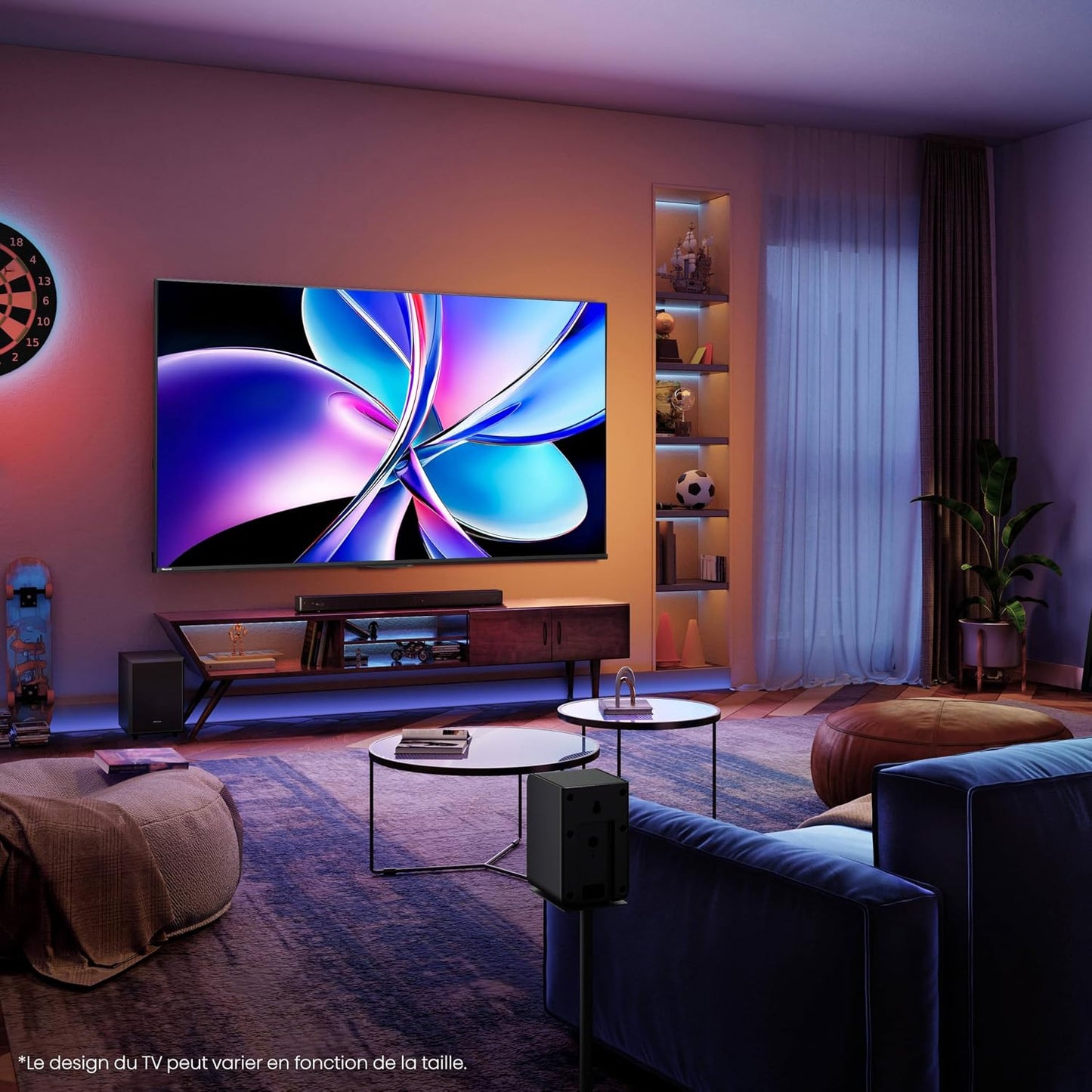 Hisense 55E7Q Pro TV QLED 4K 55" (139 Cm) - Série E7 Pro - 144Hz (HSR 240Hz), Dolby Vision IQ & Atmos, Mode Jeu Pro, AMD Freesync Premium, Smart TV VIDAA, Alexa & Airplay 2