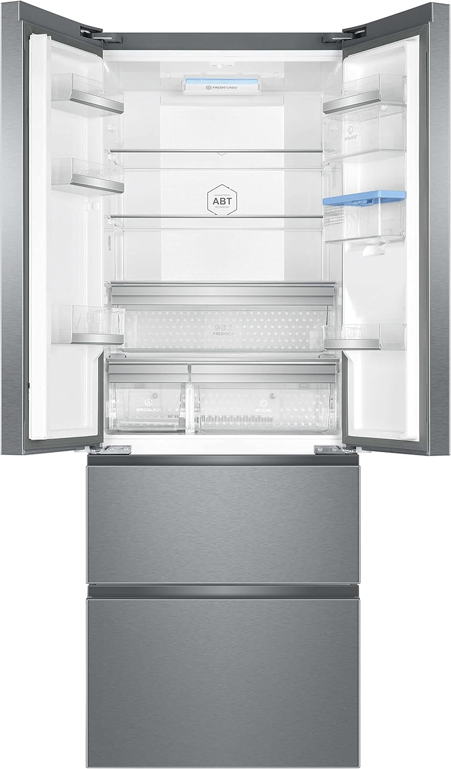 B3FE742CMJW Réfrigérateur Combiné FD 70 Série 5 - 458L (Réfrigérateur 307L + Congélateur 151L), Hauteur : 190 Cm, 296 Kwh/An, ABT, Myzone Pro, Humidity Zone, Distributeur Eau, Classe E