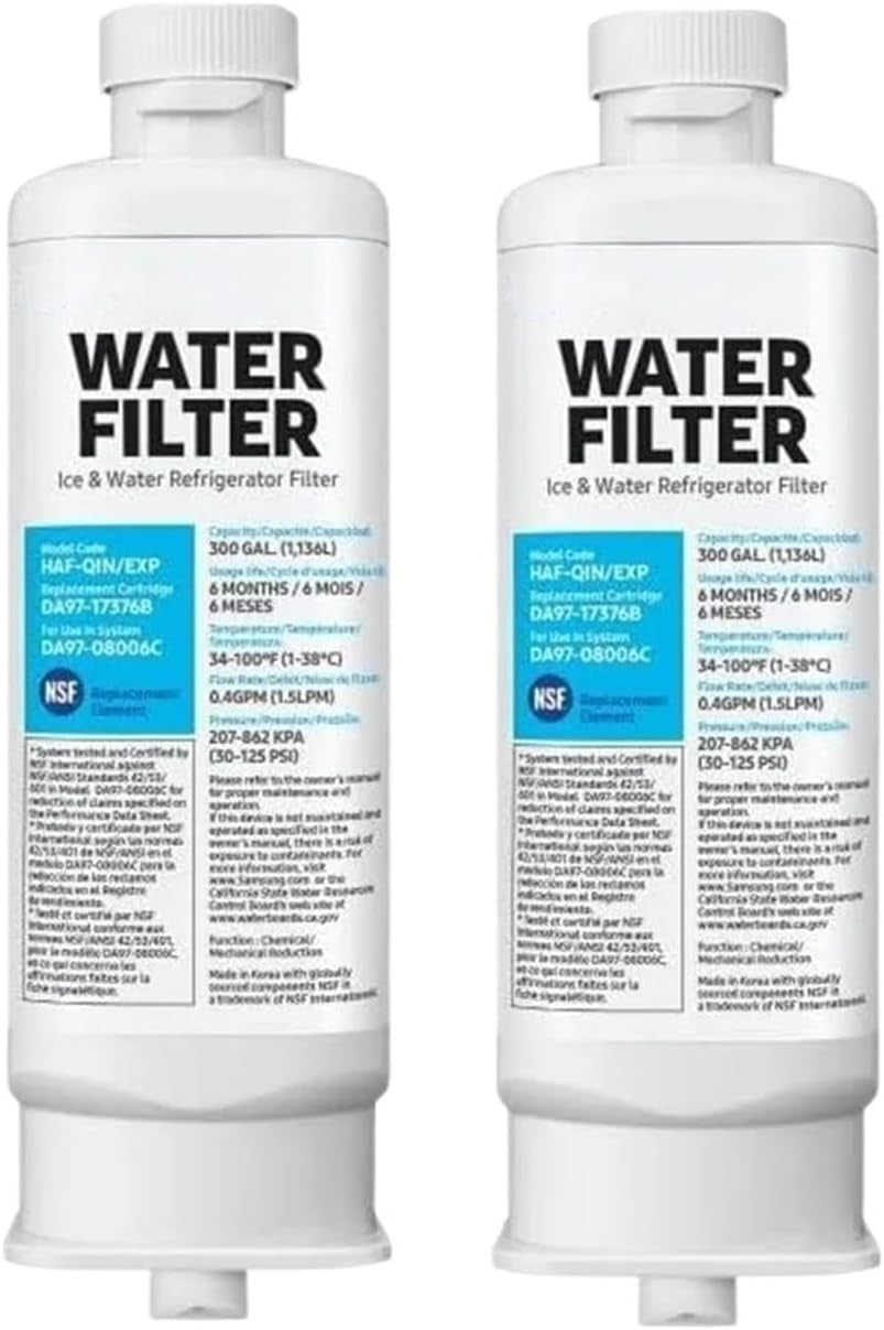 Ruute Filtre À Eau for Réfrigérateur DA97-17376B, Compatible Avec Samsung HAF-QIN/EXP, HAF-QIN, DA97-08006C, RF28R7351SG, RF23M8070SR,WS645A (Color : 2 Packs)